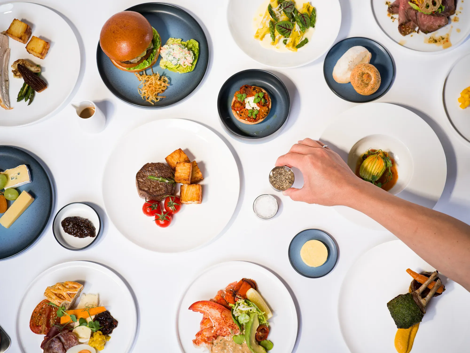 Dishes from the new British Airways First dining service