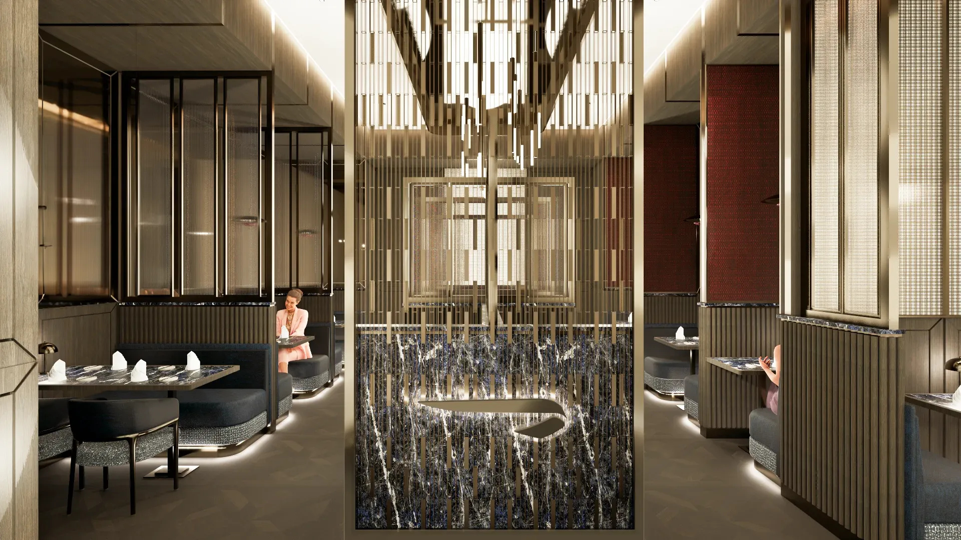 Rendering of the Concorde dining area in the new Heathrow Arrivals lounge