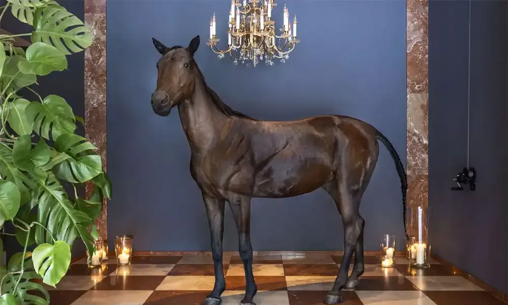 Horse sculpture in the lobby of the Grand Ferdinand Vienna