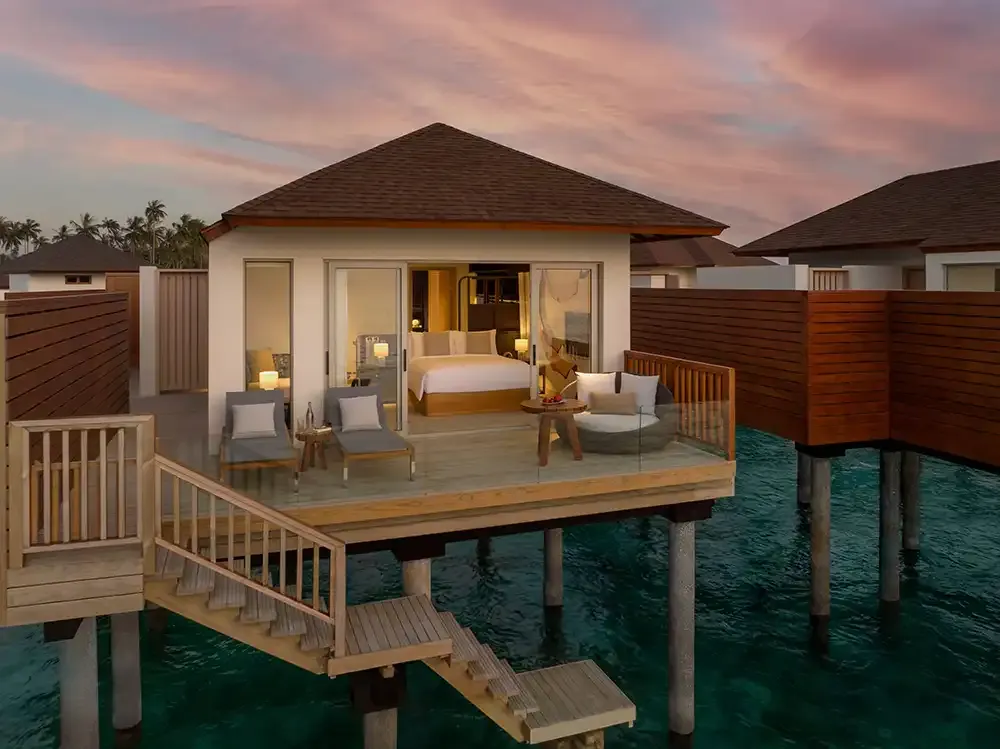 Villa at night at Avani+ Fares Maldives