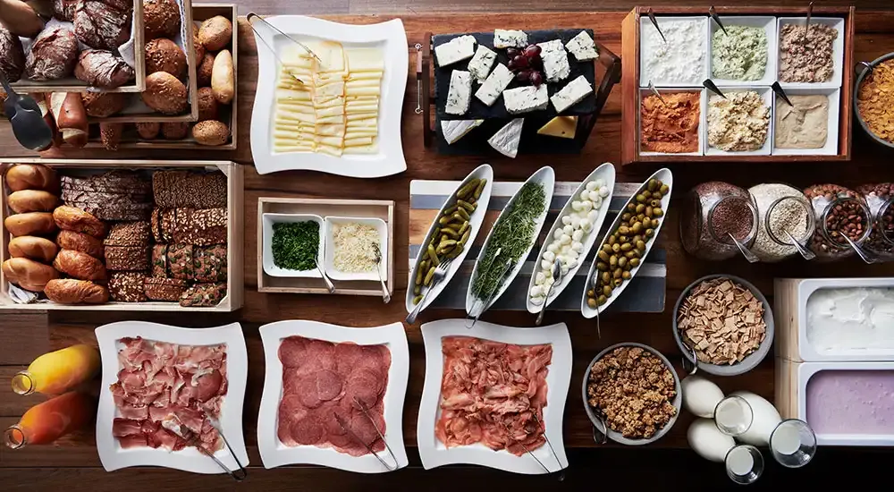 Breakfast buffet at Hotel Daniel Graz