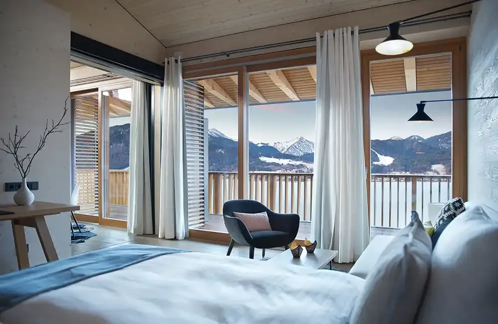 Bed in a chalet at Das Tegernsee