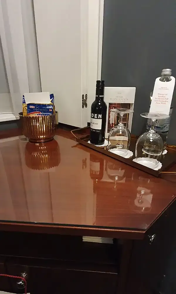 Minibar in a room at the Grand Ferdinand