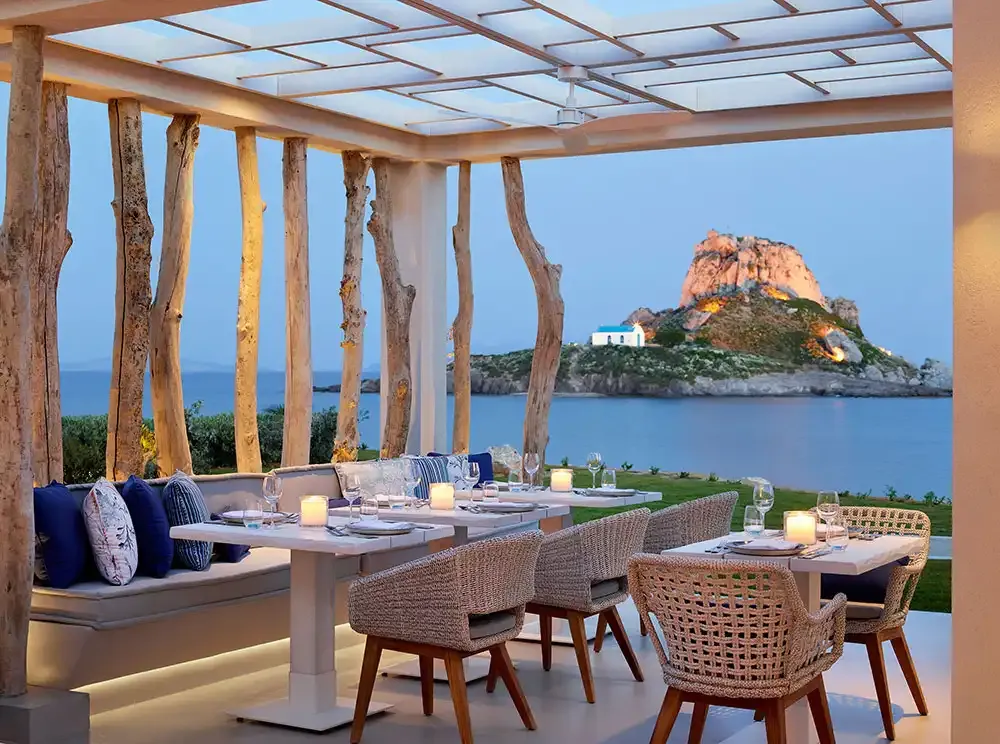 Restaurant terrace at Ikos Aria in Kos