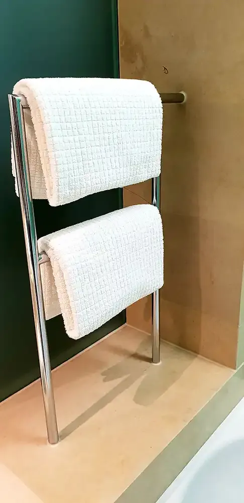 Towel rack in a bathroom at the SIDE Hotel