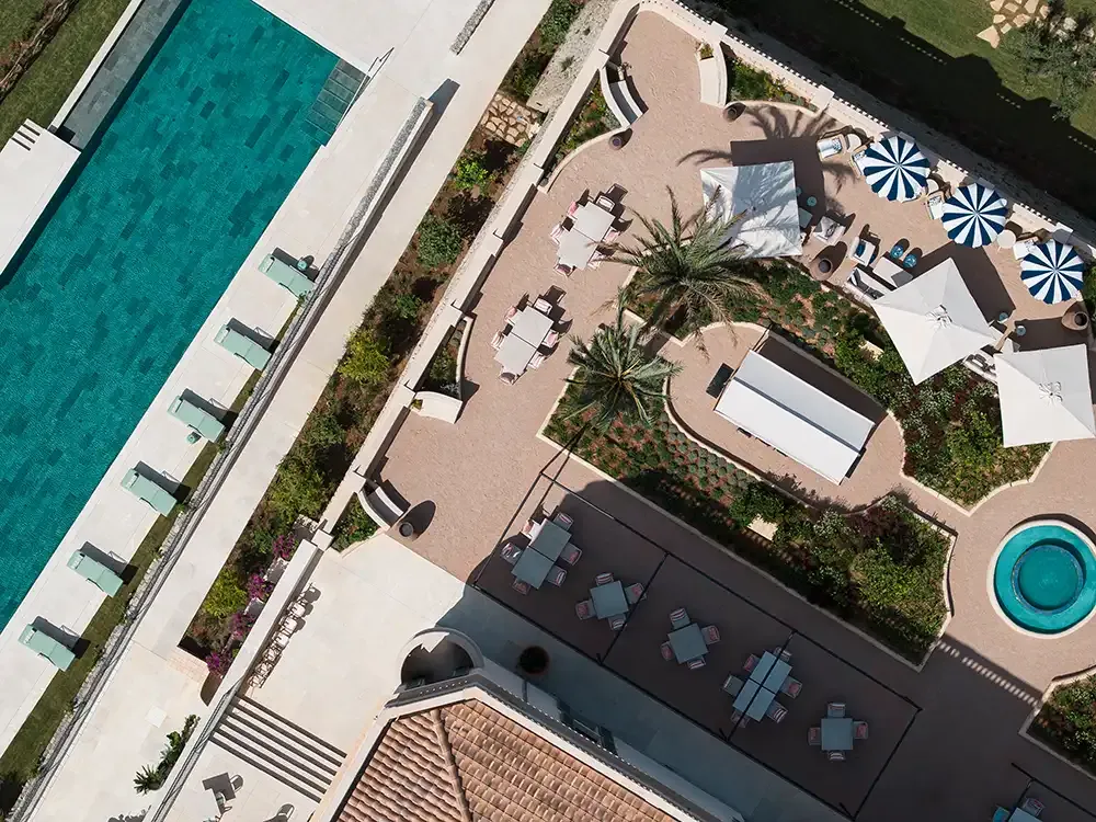 Pool and terrace at Son Bunyola Hotel