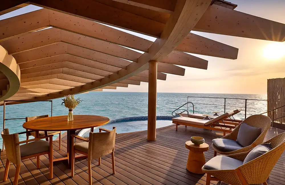Sundeck over the lagoon at The St. Regis Red Sea Resort