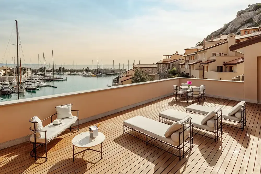 Presidential suite terrace at the Tivoli Portopiccolo Sistiana Resort