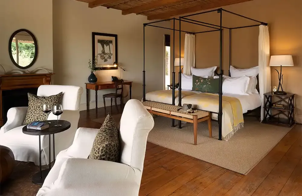 Suite bedroom at the Karoo Lodge, Samara