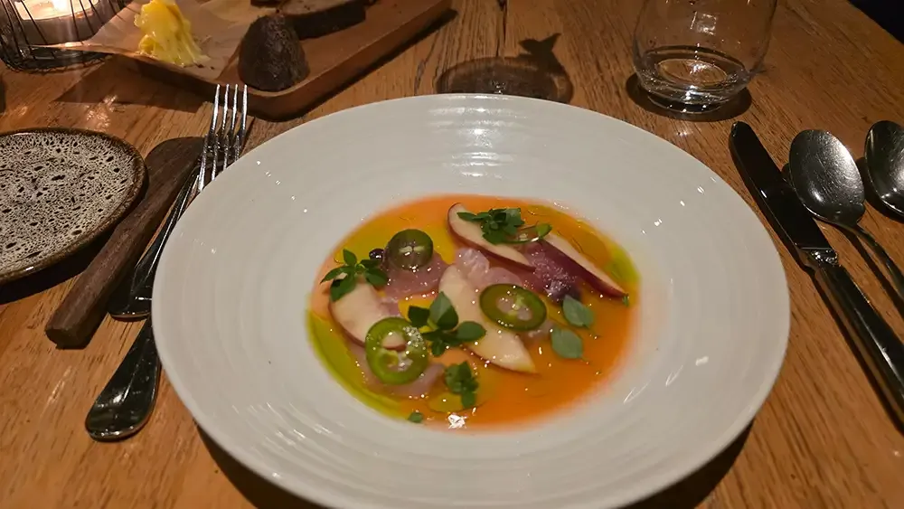 Crudo, the first course at Hygge Hamburg