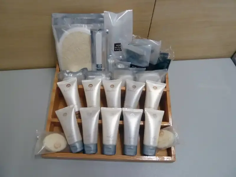 Toiletries in the Emirates A380 Shower Spa