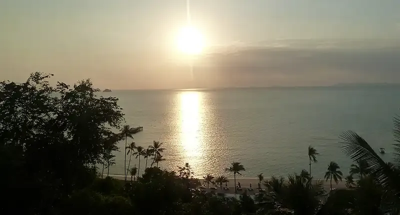 Sunset over the sea at the InterContinental Koh Samui