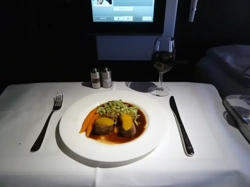 Main course in Lufthansa First Class