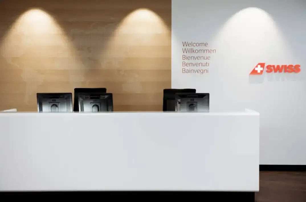 Reception of the SWISS First Class Lounge at Zurich Airport