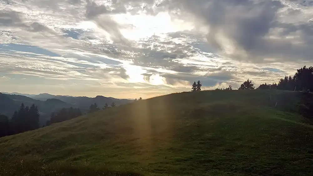 Evening sky over the Appenzell hills