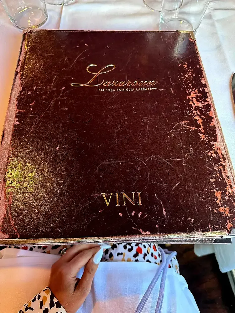 Wine list of Ristorante Lazaroun