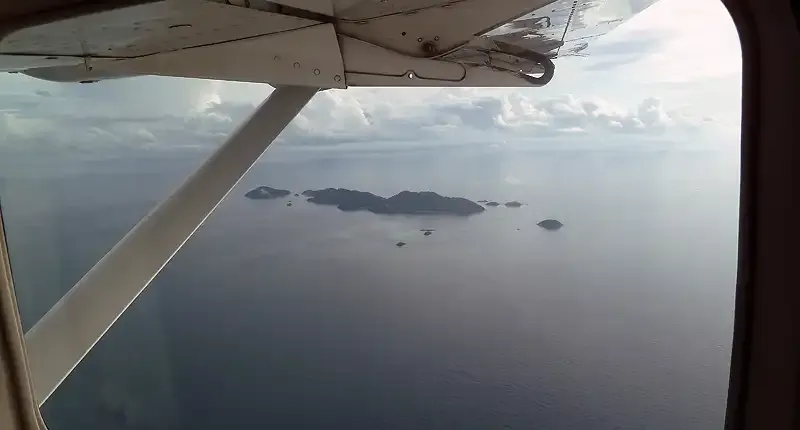 Islands off Koh Kood seen from the aircraft