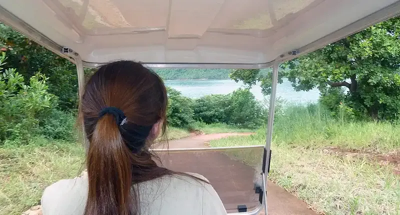 Buggy ride through the jungle at Soneva Kiri