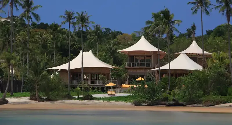 Beach villas at Soneva Kiri
