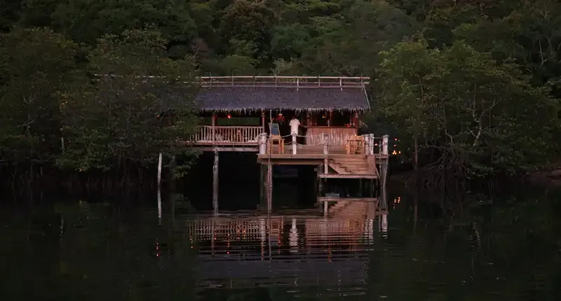 Jetty dining pavilion at Soneva Kiri