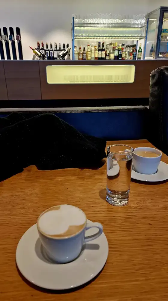 Coffee in the Primeclass Lounge at Zurich Airport