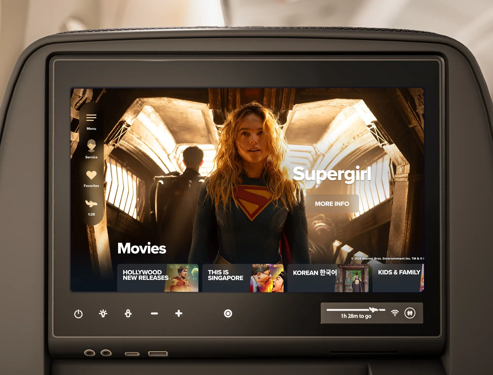 Films on the new KrisWorld screen of Singapore Airlines